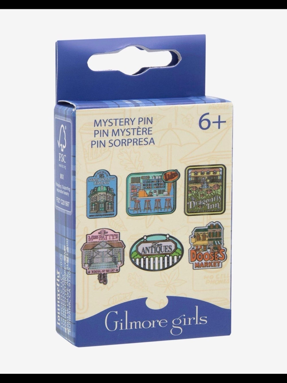 NWT Loungefly Gilmore Girls Mystery Pin Set - Blue, Cream, Green, Brown